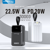 KONFULON 2024 Outdoor Power Bank 30000mAh Innovatives Smartphone-Ladegerät mit QC22.5 W PD20W Schnell ladekabel