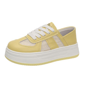 Zapatillas Deportivas de Mujer, Novedad, Blancas, de Cuero, con Suela Gruesa, de Doble Uso, Calzado Deportivo Informal de Verano, con Paneles Transpirables de Malla, para Caminar - Product Image 1