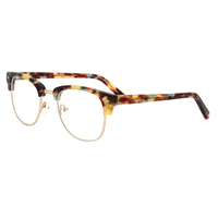 Lunettes de lecture vintage en acétate et métal avec charnière métallique, monture optique unisexe anti-lumière bleue pour ordinateur, demi-cerclées