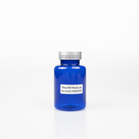 Bouteille pharmaceutique en PET givré argenté de haute qualité 120cc avec bouchon à vis pour pilules et capsules
