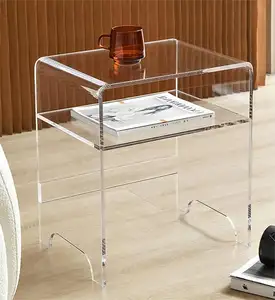 Table de chevet acrylique minimalisme Table de nuit acrylique de luxe moderne pour chambre