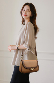 Nouveau sac à bandoulière en cuir PU à motif, avec sangle réglable, rabat simple, forme semi-circulaire, sacoche pour femme - Product Image 2