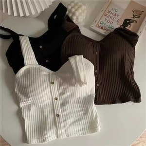 Crop Top Estilo Corsé Y2k Moda Coreana de Verano 2023 Nueva Ropa de Mujer de Punto Casual Básico Chaleco Ajustado <span class=keywords><strong>Sujetador</strong></span> Dulce Tops Femeninos - Product Image 3