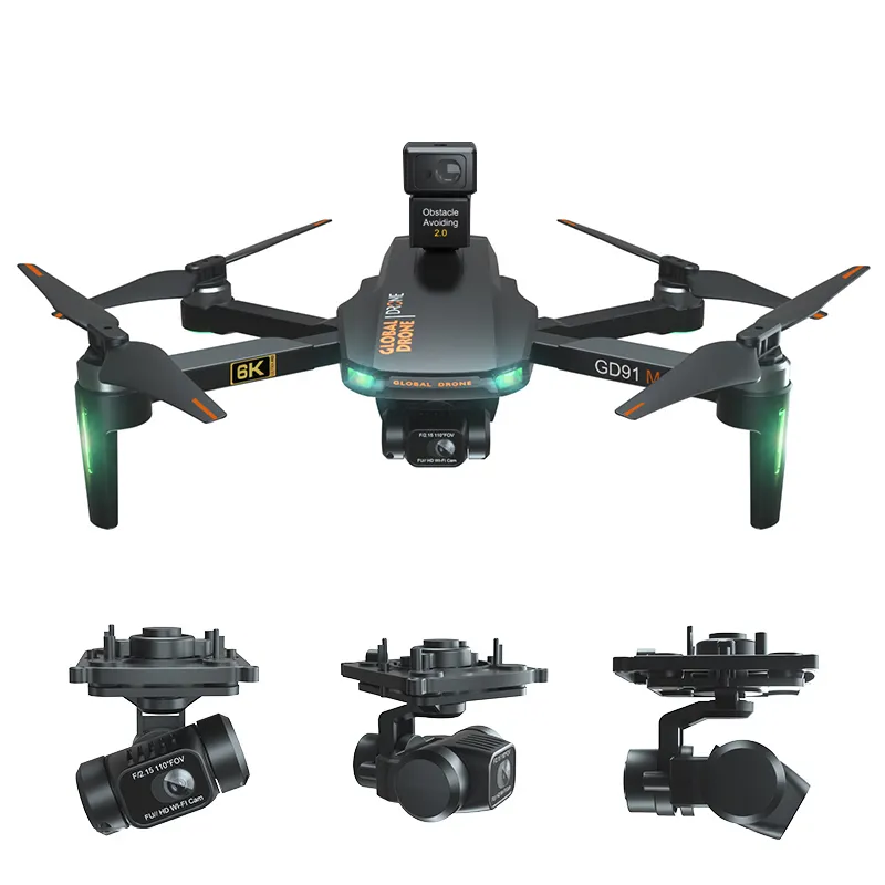 2021 Latest Global Drone GD91 Ultra GPS Smart Obstacle Avoidance Drones for Adults 4K 6K 3 axis Gimbal WiFi FPV 5G vs SG906 Max