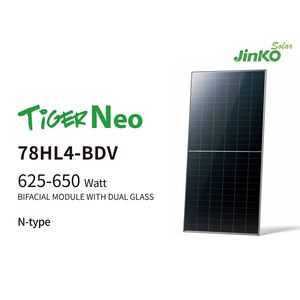 Panel Solar Jinko Tiger Neo 78HL4-BDV de 625-650 Vatios, 625W 630W 635W 640W 645W 650W, Módulo Bifacial Tipo N de Doble Vidrio - Product Image 3