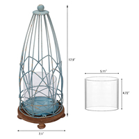 Lanterne de bougie Vintage faite à la main, chandelier rustique en métal pour la décoration de la maison