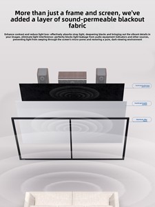 Écran de projection acoustique personnalisé 2026, écran de projection acoustiquement transparent en tissu blanc, écran incurvé irrégulier étroit - Product Image 2