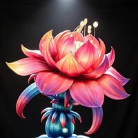Lanternes de fleurs exotiques de la forêt tropicale, en tissu de soie fait main, avec lumière LED, décorations de festival en plein air pour Halloween et la remise des diplômes