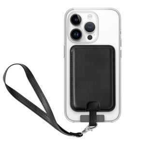 Portefeuille magnétique personnalisé pour cartes téléphoniques avec dragonne anti-perte en cuir PU – Accessoire de téléphone pour cadeaux d'affaires - Product Image 1