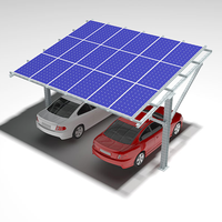 Structure de carport solaire fixe au sol en aluminium haute résistance ou acier au carbone, sur mesure OEM, auvent de stationnement pare-soleil