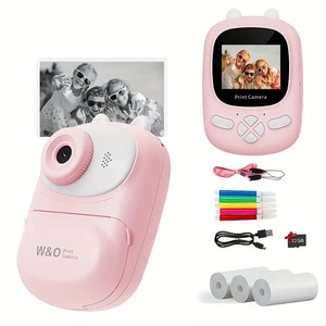 Appareil photo instantané portable Printcamera, appareil photo CCD, écran 2,4 pouces FHD 1080P, grand angle 180°, faible luminosité, rechargeable par USB, lecteur de carte TF 32 Go pour appareil photo instantané <span class=keywords><strong>Polaroid</strong></span> - Product Image 6