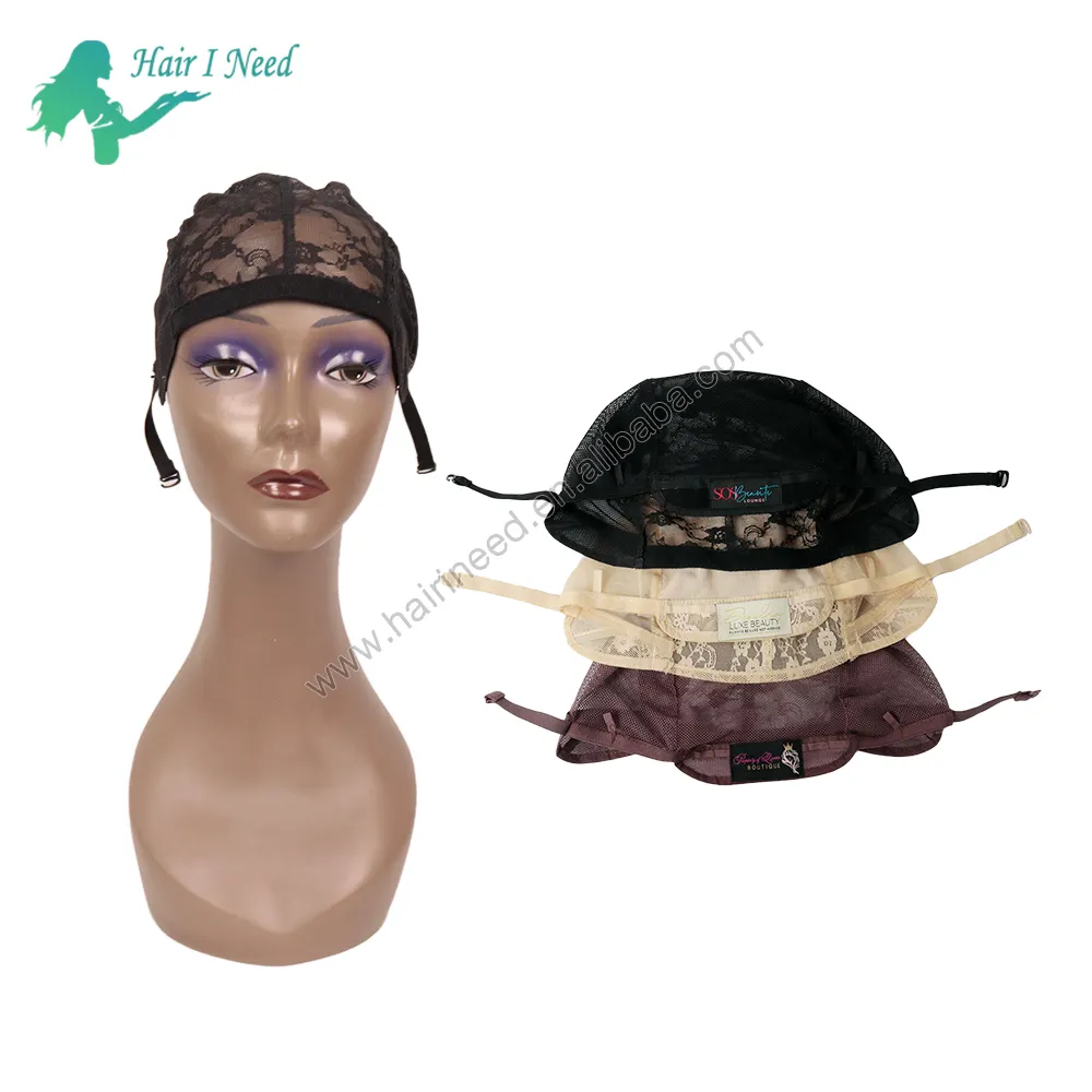 Popular Glueless Full Lace Weaving Wig Cap Hair Net Wig Making Caps Ventilated Adjustable Strap Mesh Dome Caps For Making Wigs