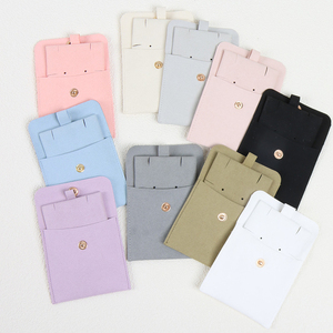 Pochettes à bijoux en microfibre avec logo personnalisé, insert en velours, sac d'emballage pour collier et bracelet, enveloppe, conteneur de rangement en microfibre - Product Image 1