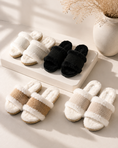 Pantoufles en peluche de luxe pour femmes, pantoufles d'intérieur, douces, chaudes, antidérapantes - Product Image 4