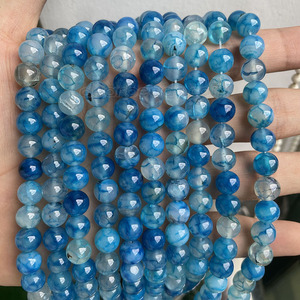 ลูกปัดอาเกตสีดำเทาลูกปัดสำหรับทำเครื่องประดับ4/6/8/10/12มม. - Product Image 4