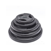 Compétition 5kg en fonte noir pas cher Gym trois trous en caoutchouc enduit pare-chocs poids fractionnel pile plaques d'haltères