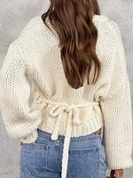 Pull en tricot d'hiver pour femmes avec ceinture, fournisseur de vêtements en gros sur mesure