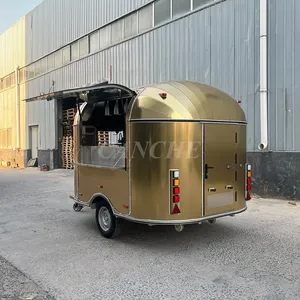 รถขายอาหารเคลื่อนที่สแตนเลสแบบกำหนดเองพร้อมครัว ยี่ห้อ EU Hot Sale รุ่น Coffee Bagel Food Cart - Product Image 6