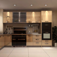 Armoire de cuisine Prima personnalisée en acier inoxydable de style minimaliste, rangement robuste pour la rénovation de la maison et les projets de cuisine hôtelière