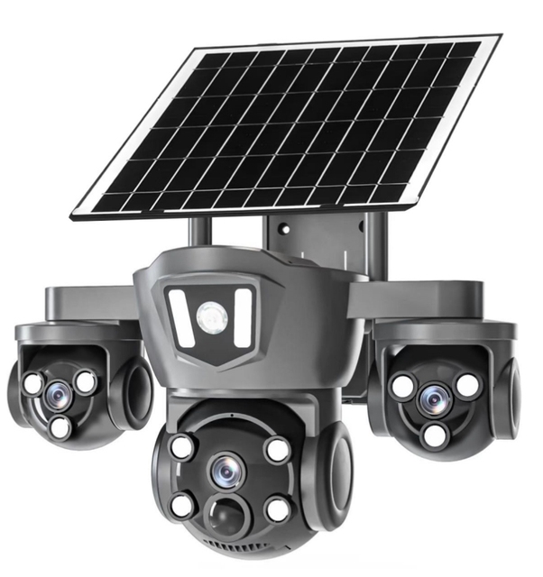 12MP V380 Pro Solar Powered Wireless 4G WiFi Surveillance PTZ Camera 4K Outdoor Security 4G Sim Card Solar CCTV Camera