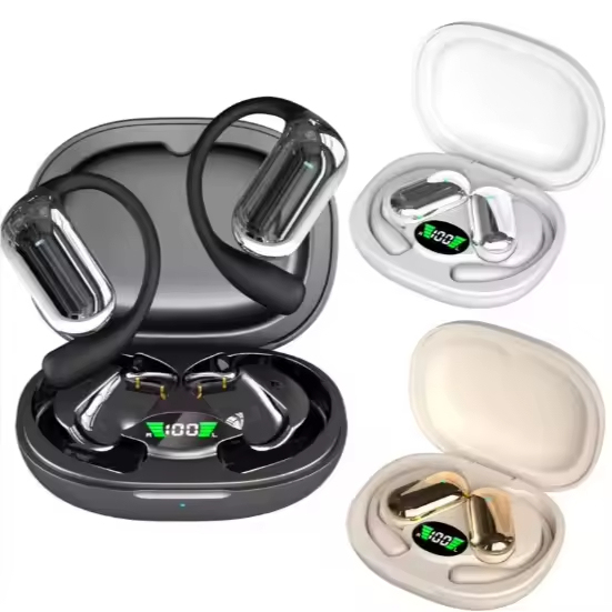 Ear Hook True AI Translation Earbuds BT5.4 Headphones Translator 4 in 1 Smart Mode Touch Screen Real Time Earphones