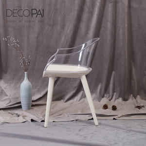 Moderno diseño nórdico de plástico <span class=keywords><strong>PC</strong></span> claro de cristal transparente sillón de silla de comedor - Product Image 4