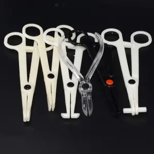 disposable acrylic piercing ring opening plier round shape pierced tongs with sterilized package--2400305