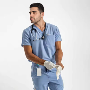 病院用スクラブ通気性ストレッチ医療用スクラブメーカーカスタムカラーサイズ医療用スクラブ男性用看護師ユニフォーム病院用 - Product Image 2