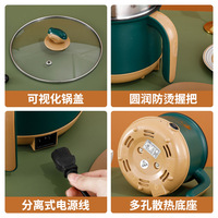 Casserole électrique multifonctionnelle portable de haute qualité, mini-casserole à nouilles, avec cuiseur vapeur, cuiseur à riz