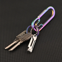 Couteau pliant en acier inoxydable avec pendentif porte-clés à tête carrée, 1 pièce