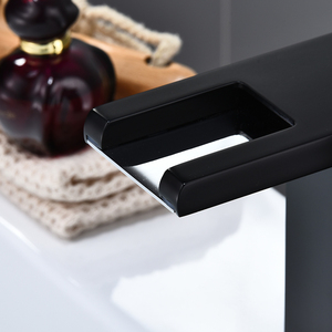 <span class=keywords><strong>Robinet</strong></span> de lavabo cascade pour salle de bain, mitigeur de lavabo, <span class=keywords><strong>robinet</strong></span> de toilette à poignée unique, couleur noire - Product Image 4