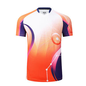 Футболка для занятий бадминтоном волейболом и настольным теннисом для мужчин и женщин быстросохнущая летняя спортивная футболка с коротким рукавом - Product Image 1