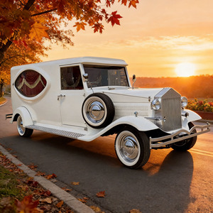 Cercueil électrique rétro classique vintage à 4 roues, design élégant de voiture ancienne pour usage en salon funéraire - Product Image 1