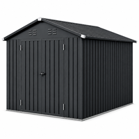 Abri de jardin métallique galvanisé à double porte, grand et spacieux, 10x12 pieds, verrouillable, version haute, pour rangement de jardin
