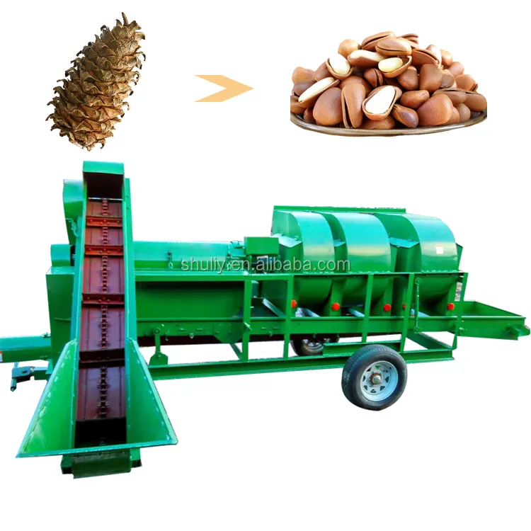 Pine cone máquina de descascar pinhão debulhador de milho para venda