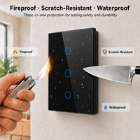Interrupteur intelligent personnalisable Wifi BLE Alexa pour la maison intelligente, panneau en verre, interrupteur 1234 voies, écran tactile, interrupteur électrique pour éclairage
