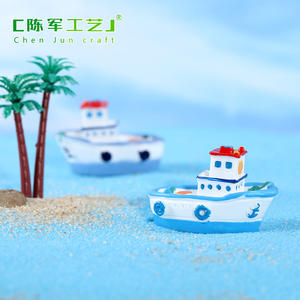 Bonne qualité Chunjun style méditerranéen bord de mer Yacht bateau paysage bateau de croisière Aquarium Simulation décoration - Product Image 4