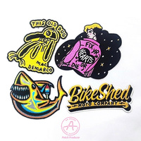 Support thermoscellé à la main écologique appliqué personnalisation mbossd découpé au laser patch de broderie de bordure