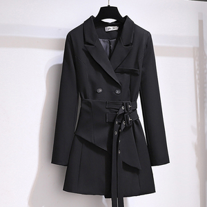 Manteau coupe-vent mi-long pour <span class=keywords><strong>femme</strong></span>, nouvelle collection automne, style ample et tendance, longueur au-dessus du genou - Product Image 3