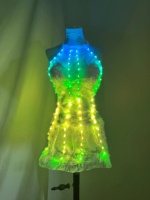 Combinaison courte à plumes lumineuses LED RGB, body à plumes lumineuses pour femmes, costume de festival rave, tenue de club lumineuse