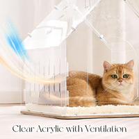 Maison pour chat moderne en acrylique personnalisée, ventilée, antidérapante, transparente, cage pour animaux de compagnie, cage à oiseaux, enclos pour araignées sauteuses, présentoir pour chiens