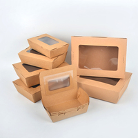 Boîtes d'emballage alimentaire jetables écologiques en kraft pour sushis à emporter, imprimées sur mesure, taille et couleur personnalisables, modèle de marque OEM