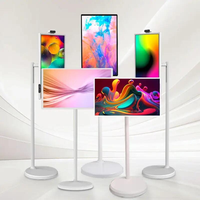 TV layar pintar portabel, Monitor portabel pintar nirkabel sistem Android layar sentuh 27 inci dengan Google Store