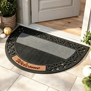Paillasson demi-rond en caoutchouc robuste à profil bas antidérapant pour entrée extérieure - Entrepôt Pologne prêt à expédier - Product Image 1