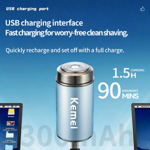 Kemei Km-t390, <span class=keywords><strong>la</strong></span> <span class=keywords><strong>Mejor</strong></span> <span class=keywords><strong>Afeitadora</strong></span> Eléctrica de Bolsillo Portátil para <span class=keywords><strong>Hombre</strong></span>, Mini <span class=keywords><strong>Afeitadora</strong></span> de Viaje con Carga USB, Resistente al Agua IPX6, 2 en 1 para Uso <span class=keywords><strong>Corporal</strong></span> - Product Image 5
