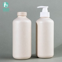 Botol Pompa Sekrup Bulat Kosong 350ml dari YAN Packaging, Dapat Didaur Ulang, Ramah Lingkungan, Terbuat dari Pulp Bagasse Tebu Asli untuk Sabun Mandi Cair