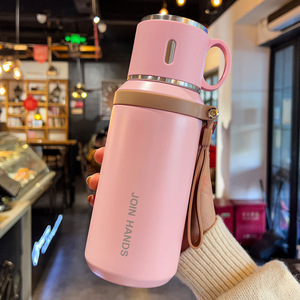 Join Hands Stainless Steel Insulated Water Bottle 1000ml Large Capacity With Strap For Business Gifts - Product Image 4