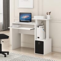 Houten gamingbureau met uittrekbaar toetsenbordplateau & zijplanken Modern werkstation met opberglade
