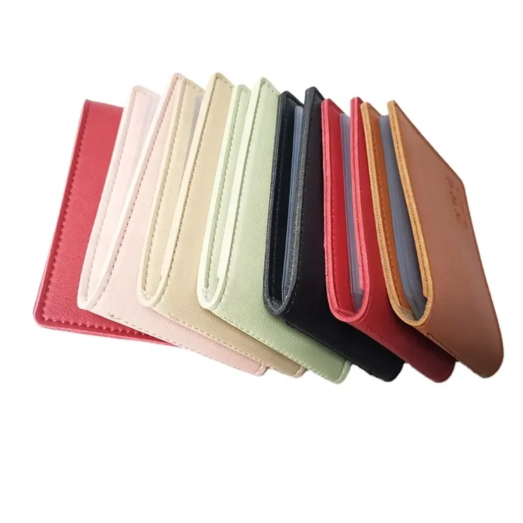 Hotselling PU Leather Slim Wallet Credit /Driver License Card Holder Case With Plastic Inner Pocket