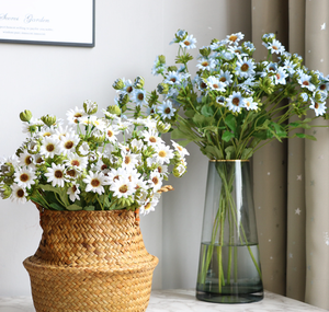 Bouquet de fleurs artificielles en soie, fausses marguerites, camomilles, tournesols et chrysanthèmes blancs, vente en gros - Product Image 1